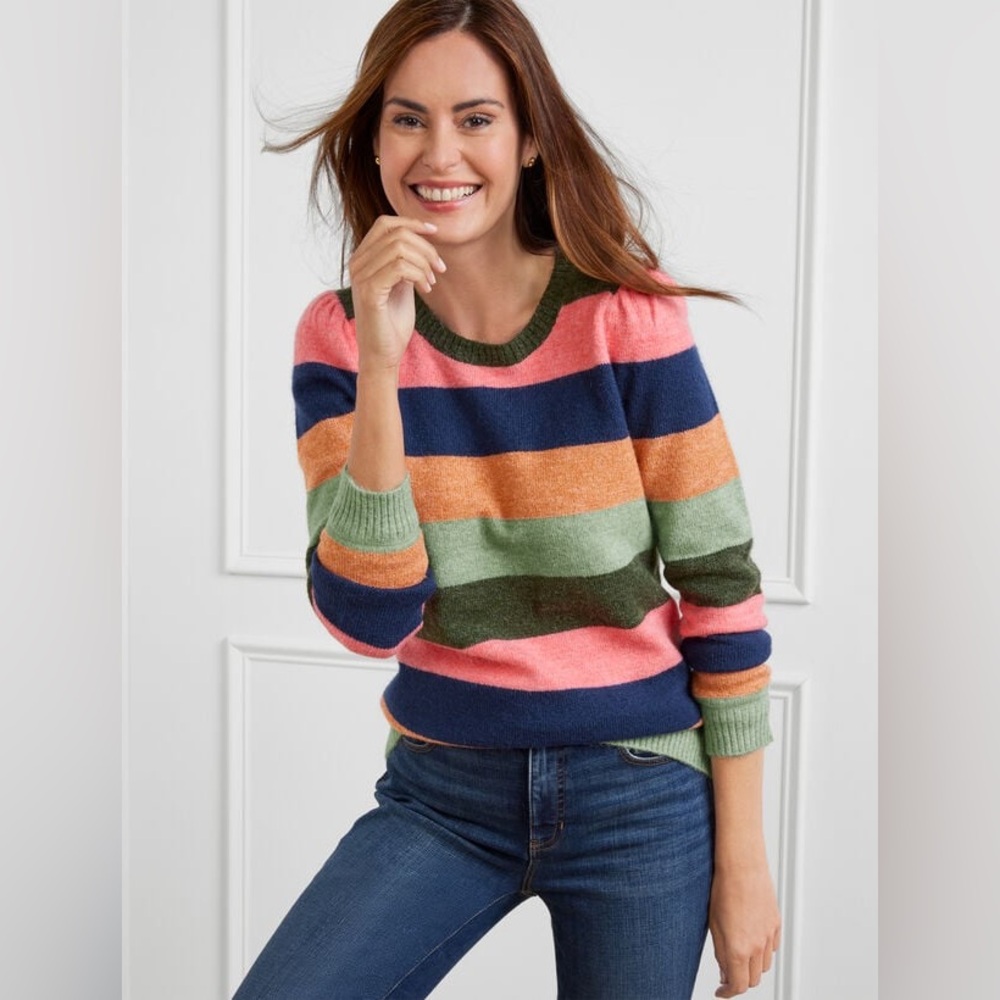 Talbots Bold Stripe Crewneck Pullover